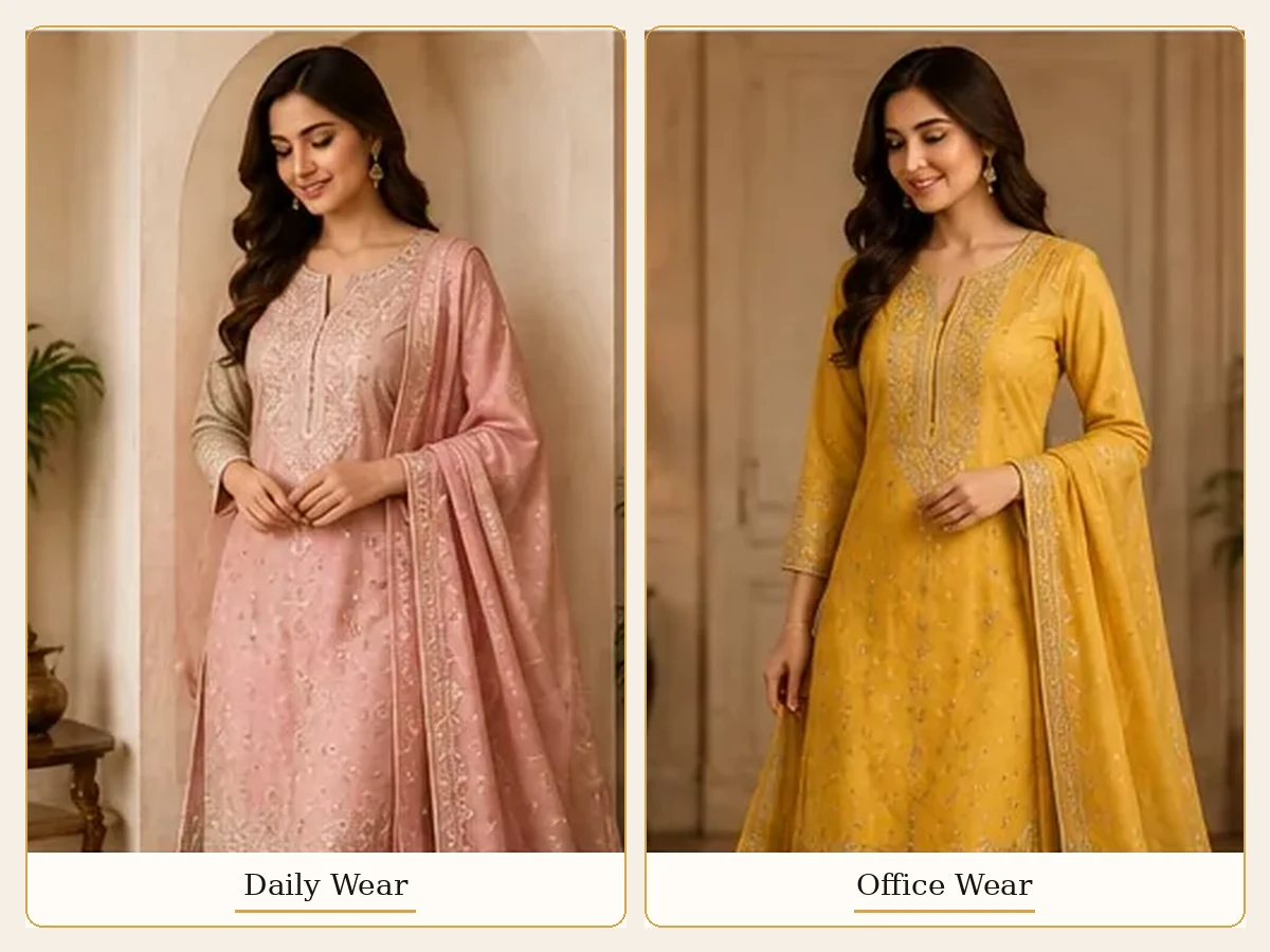 Daily wear and office wear stitched suits at Pehnawa Sobhagya Sonipat
