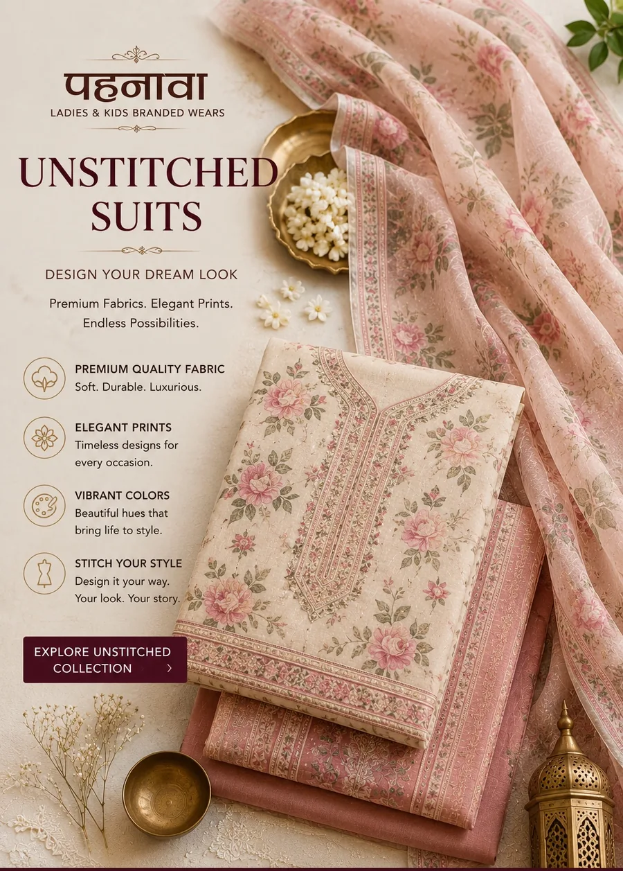 Pehnawa premium unstitched floral suit fabric